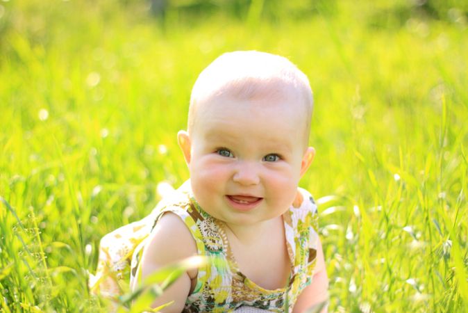 depositphotos 30727639 summer portrait of beautiful baby girl on the lawn